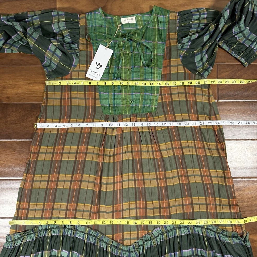 Talisman Women's Size Small Highlands Check Plaid Sabrina Relaxed Midi Dress - Picture 7 of 13